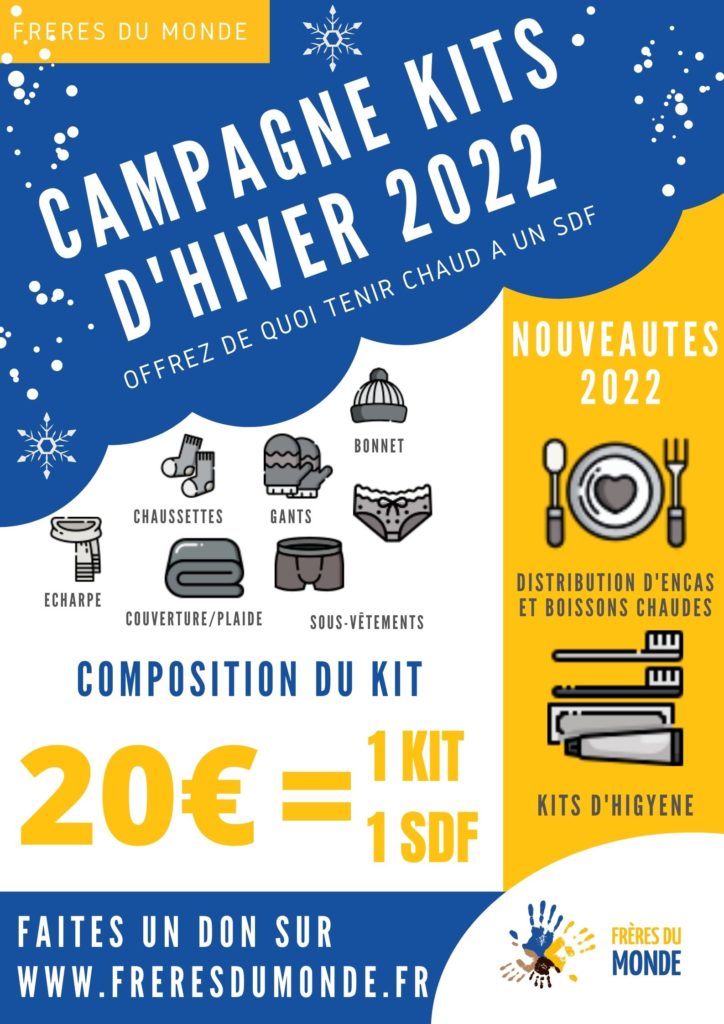 kits d'hiver pour les sdf frères du monde association caritative paris musulmane